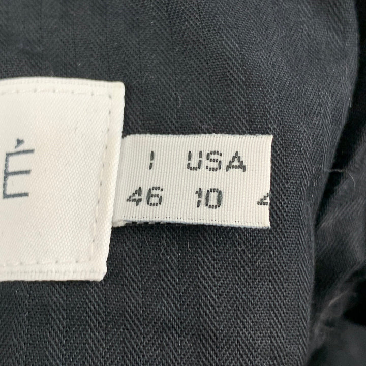 SEE By Chloe Size 10 Grey Black Cotton Blend Herringbone Hidden Buttons Coat