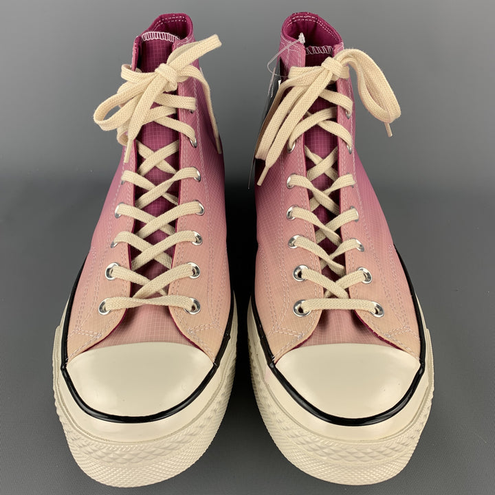 CONVERSE Size 12 Raspberry & Pink Gradient Nylon High Top Sneakers