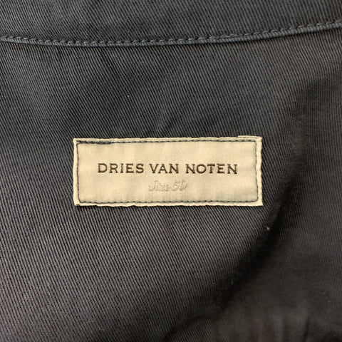 DRIES VAN NOTEN Size 40 Navy Cotton Single Breasted Jacket