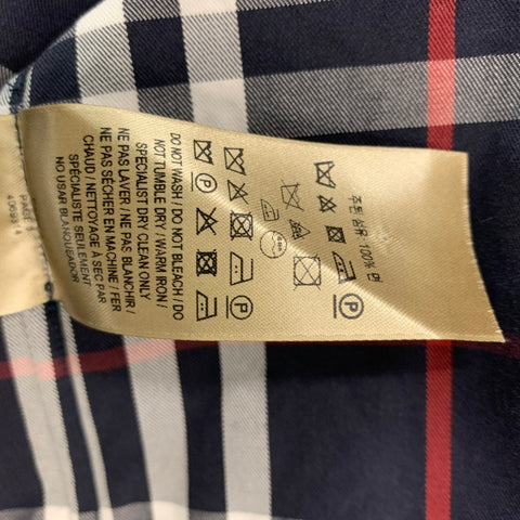 BURBERRY Size L Navy White & Red Plaid Cotton Button Down Short Sleeve Shirt