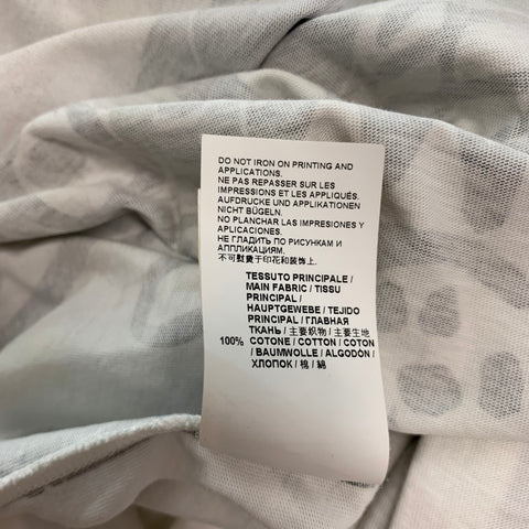 MARNI Size L White Black Graphic Cotton Crew-Neck T-shirt