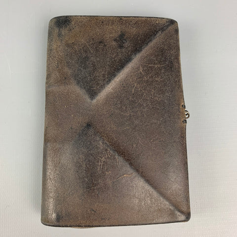 M.A+ Brown & Black Distressed Leather Origami Wallet
