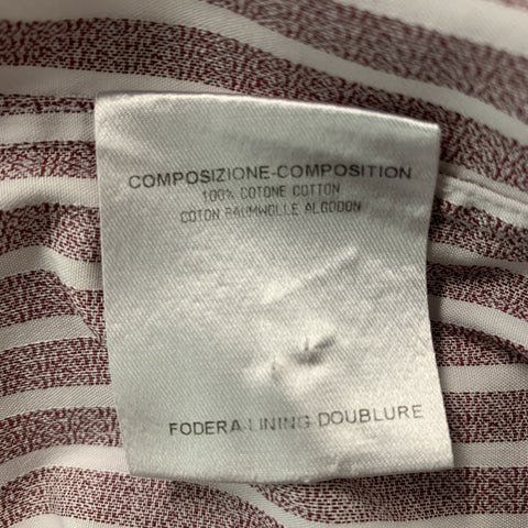 ALEXANDER MCQUEEN Size 40 Burgundy &  White Stripe Cotton Long Sleeve Shirt