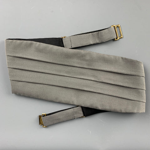 GIORGIO ARMANI Grey Blue Nailhead Silk Cummerbund Bow Tie Set
