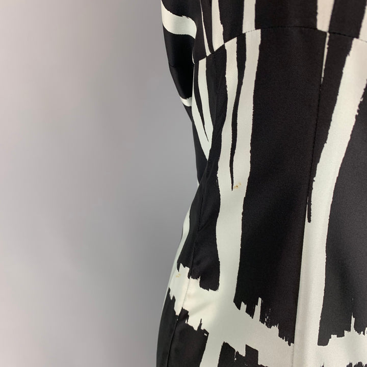 MIU MIU Vestido sin mangas de seda azul claro negro talla 4