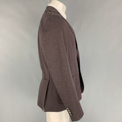 ELEVENTY Size 40 Eggplant Cotton Blend Notch Lapel Sport Coat