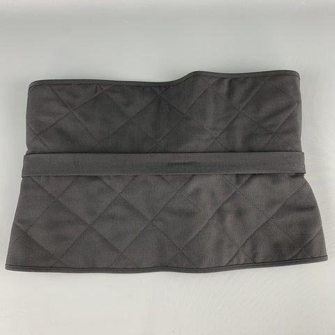JIL SANDER Size 6 Black Quilted Wool / Mohair D Loop Belt