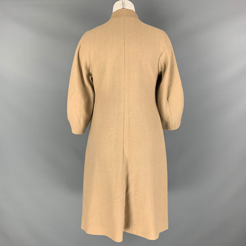 NICOLE FARHI Size 6 Beige Cotton 3/4 Sleeves Coat