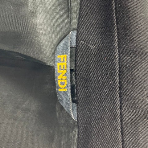 FENDI Size 40 Regular Black Wool Notch Lapel Sport Coat