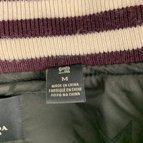 SCOTCH AND SODA Size M Burgundy Black White Herringbone Wool / Polyester Jacket