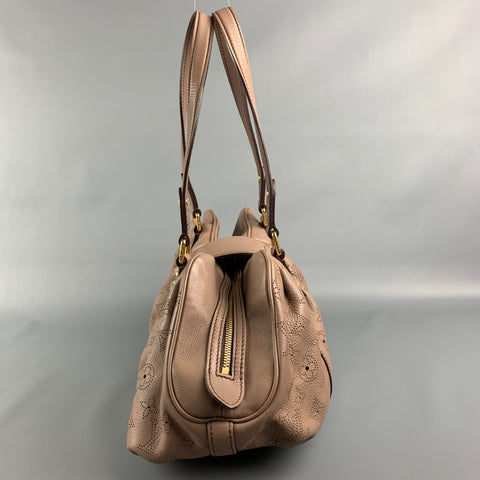 LOUIS VUITTON 2010 Lunar PM Taupe Perforated Leather Satchel Mahina Handbag