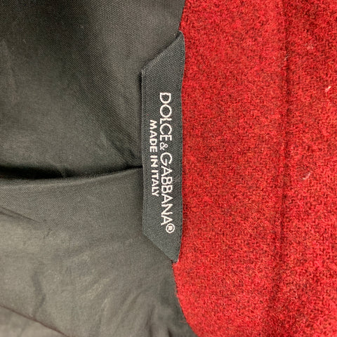 DOLCE & GABBANA Size 38 Red Tweed Wool Notch Lapel Sport Coat