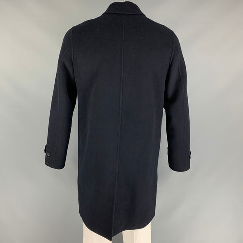NIUHANS Abrigo con tapeta oculta de lana y cachemir azul marino talla L