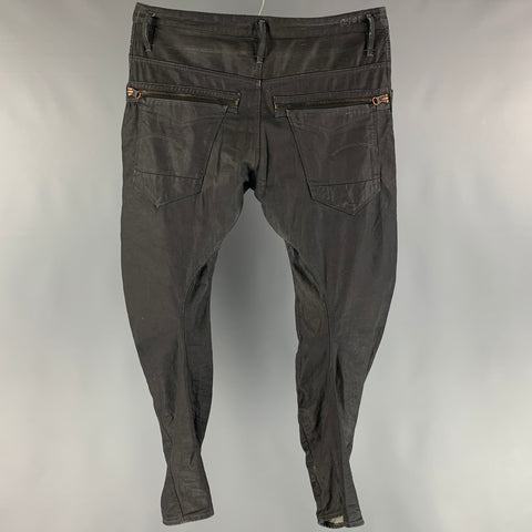G-STAR Size 38 Black Slate Cotton Button Fly Jeans