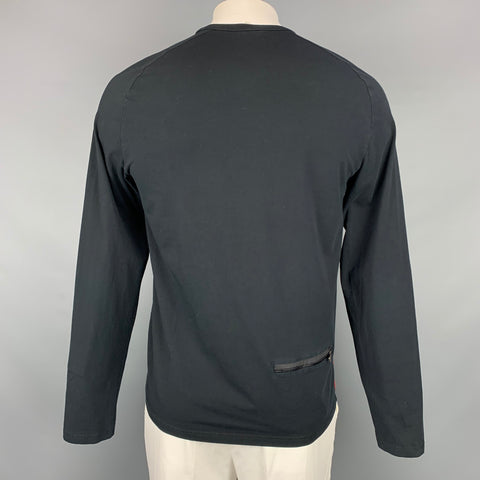 PRADA Size XXL Black Cotton Crew-Neck Pullover