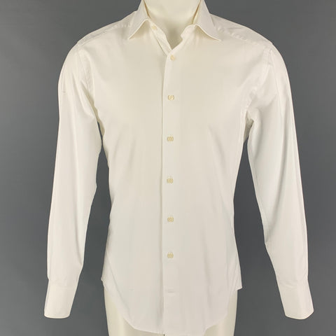 SUIT SUPPLY Size S White Cotton Long Sleeve Shirt