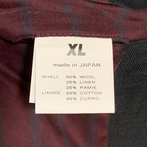CHIMALA Black Wool / Linen Notch Lapel Patch Pocket Elbow Patches Sport Coat