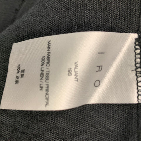 IRO Size XS Black Braided Linen Crew-Neck T-shirt