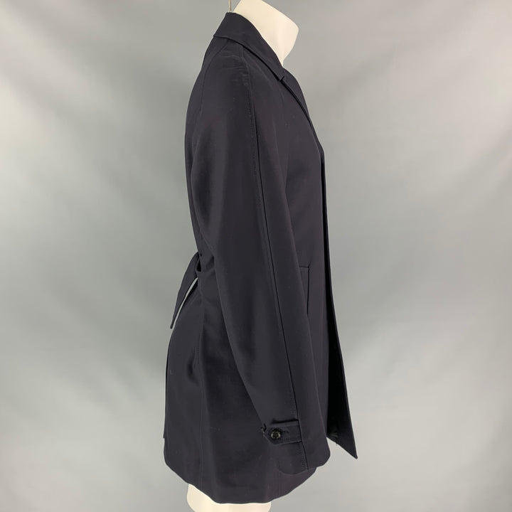 BURBERRY PRORSUM Pre-Fall 2013 Size 38 Navy Coated Cotton Coat