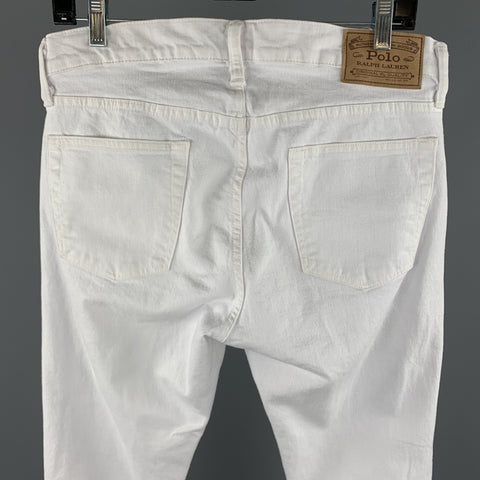 POLO by RALPH LAUREN The Sullivan Size 30 White Cotton / Elastane Jeans