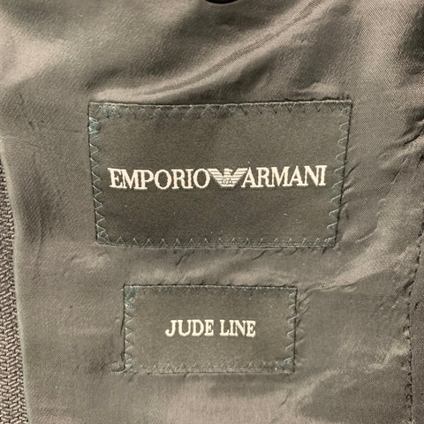 EMPORIO ARMANI Size 38 Black Solid Acetate Wool Notch Lapel Sport Coat