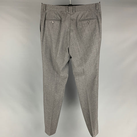 SAKS FIFTH AVENUE Size 36 Grey Wool Flat Front Dress Pants
