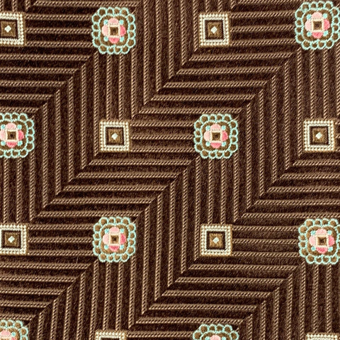 ERMENEGILDO ZEGNA Cravate en soie à chevrons marron beige