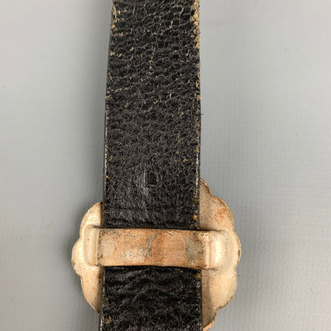 RALPH LAUREN Size L Brown & Silver Leather Concho Belt