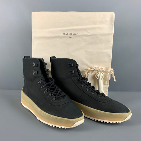 FEAR OF GOD Size 12 Black Solid Canvas High Top Sneakers