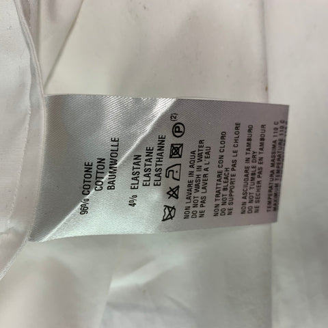 LES HOMMES Taille XL Chemise à manches longues en coton et élasthanne noir uni blanc