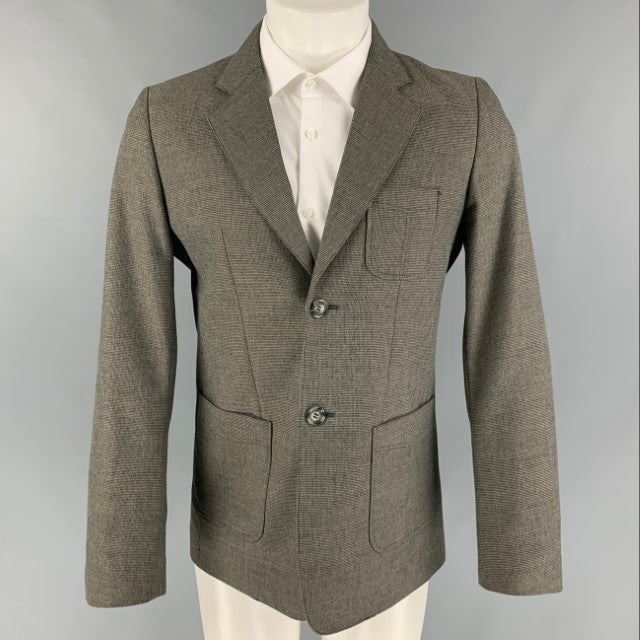 A.P.C. Size M Grey Cream Cotton Wool Notch Lapel Sport Coat