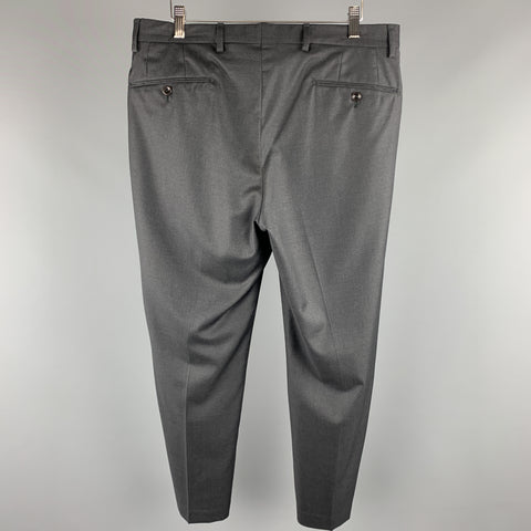 INCOTEX Size 32 x 28 Gray Solid Wool Flat Front Dress Pants
