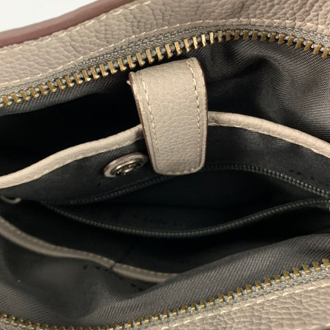 COACH Grey Black Pebble Grain Leather Cross Body Bag