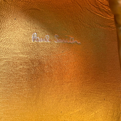 PAUL SMITH Size 9 Gold  Leather Lace Up Sneakers