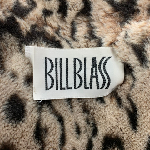 Vintage BILL BLASS Size One Size Grey Brown Animal Print Coat