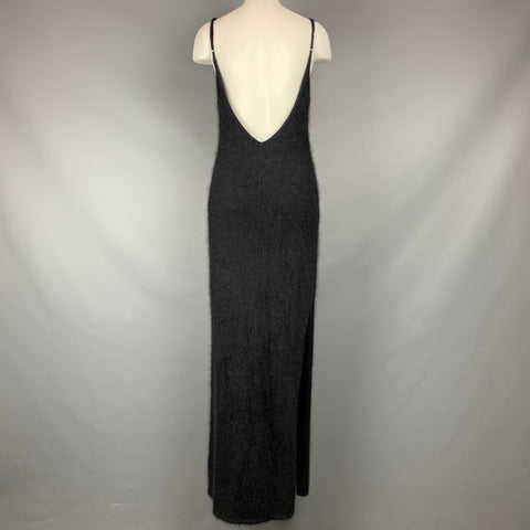 RtA Vestido De Cóctel Largo De Mohair / Lana Negro Talla XS