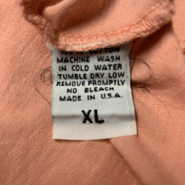 ROGAN Size XL Salmon Graphic Crew-Neck T-shirt