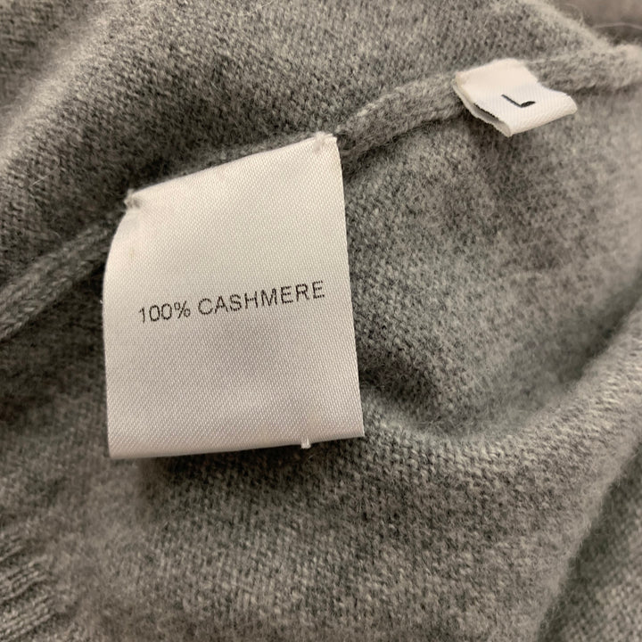 THOM BROWNE Size L Grey Cream Stripe Cashmere Two Pockets Cardigan