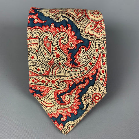POLO by RALPH LAUREN Yellow Navy Paisley Silk Tie