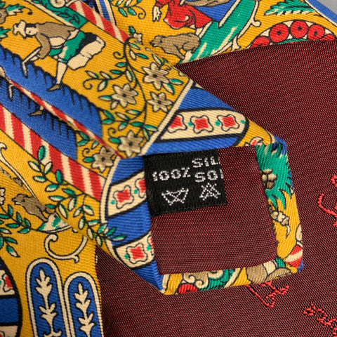 SALVATORE FERRAGAMO Multi-Color Print Silk Tie