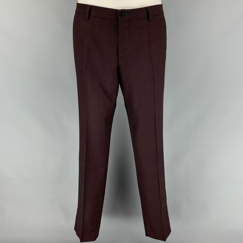 DOLCE & GABBANA Size 38 Regular Brown Wool Notch Lapel Suit