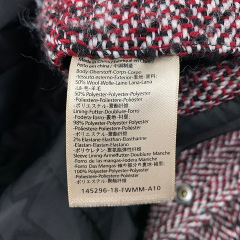 SCOTCH AND SODA Size L Red Black Wool Polyester Bomber Jacket