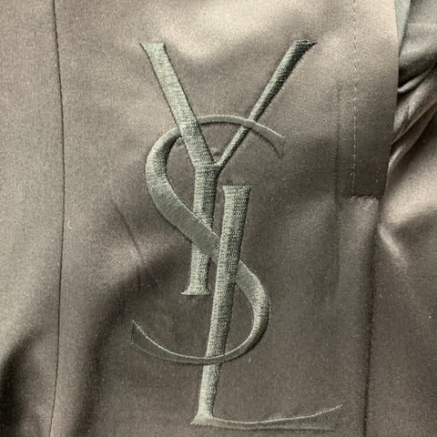 YVES SAINT LAURENT Size 36 Black Wool Peak Lapel Sport Coat