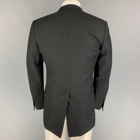 YVES SAINT LAURENT Size 36 Black Wool Peak Lapel Sport Coat