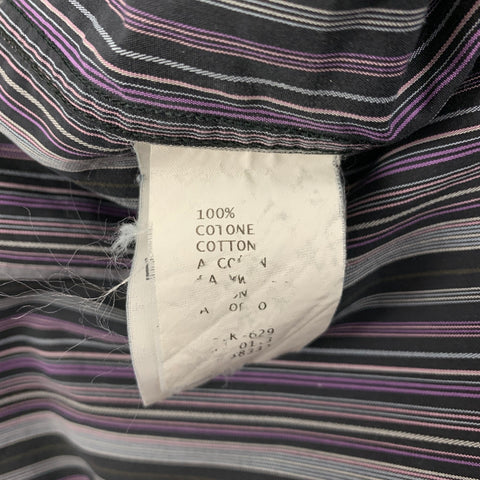 ERMENEGILDO ZEGNA Size S Multi-Color Stripe Cotton Button Up Long Sleeve Shirt