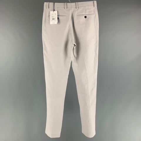 THEORY Size 30 Grey Linen Flat Front Dress Pants