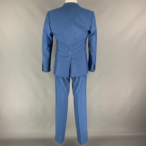DOLCE &amp; GABBANA Taille 38 Costume 3 Pièces En Laine / Soie Bleu Régulier