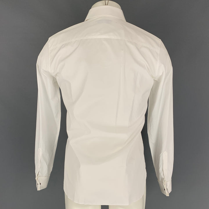 BURBERRY LONDON Size S White Cotton Tuxedo Long Sleeve Shirt