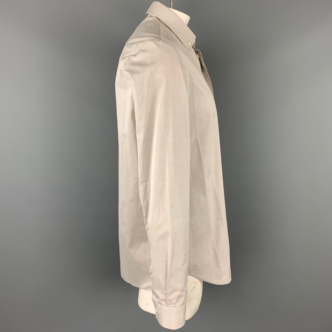 MAISON MARGIELA Size XL Light Grey Cotton Button Down Long Sleeve Shirt
