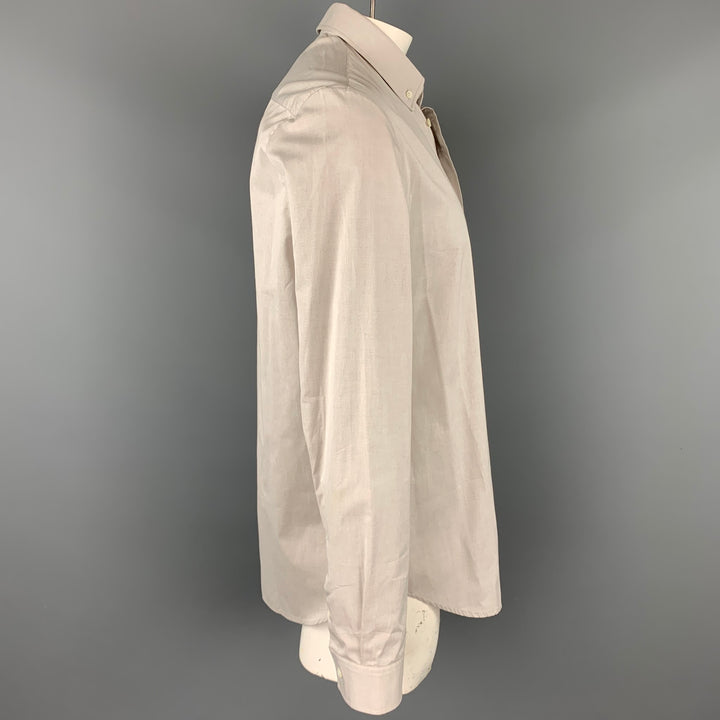 MAISON MARGIELA Size XL Light Grey Cotton Button Down Long Sleeve Shirt